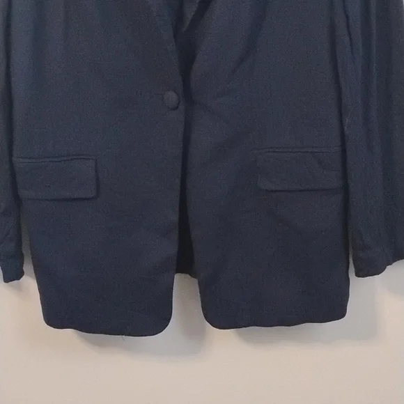 Halston Heritage Luxury Business Dark Acadamia Preppy Classic Dark Blue Blazer - Picture 4 of 16